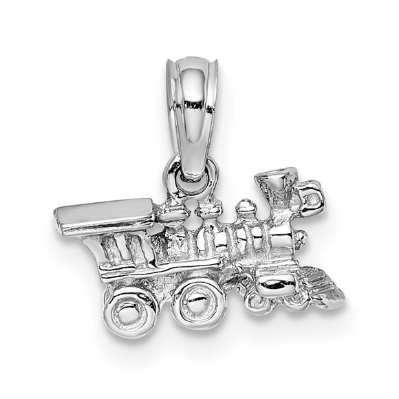 14K White Gold Small Travel 3-D Miniature Train...
